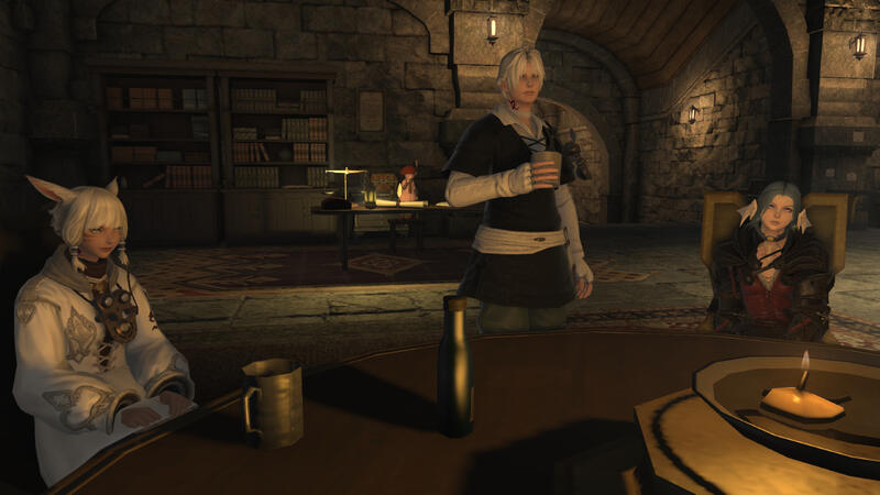 pp, thancred, y'shtola, and tataru in rising stones