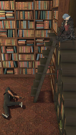 pp and cyrille in the home library but she looks at him died